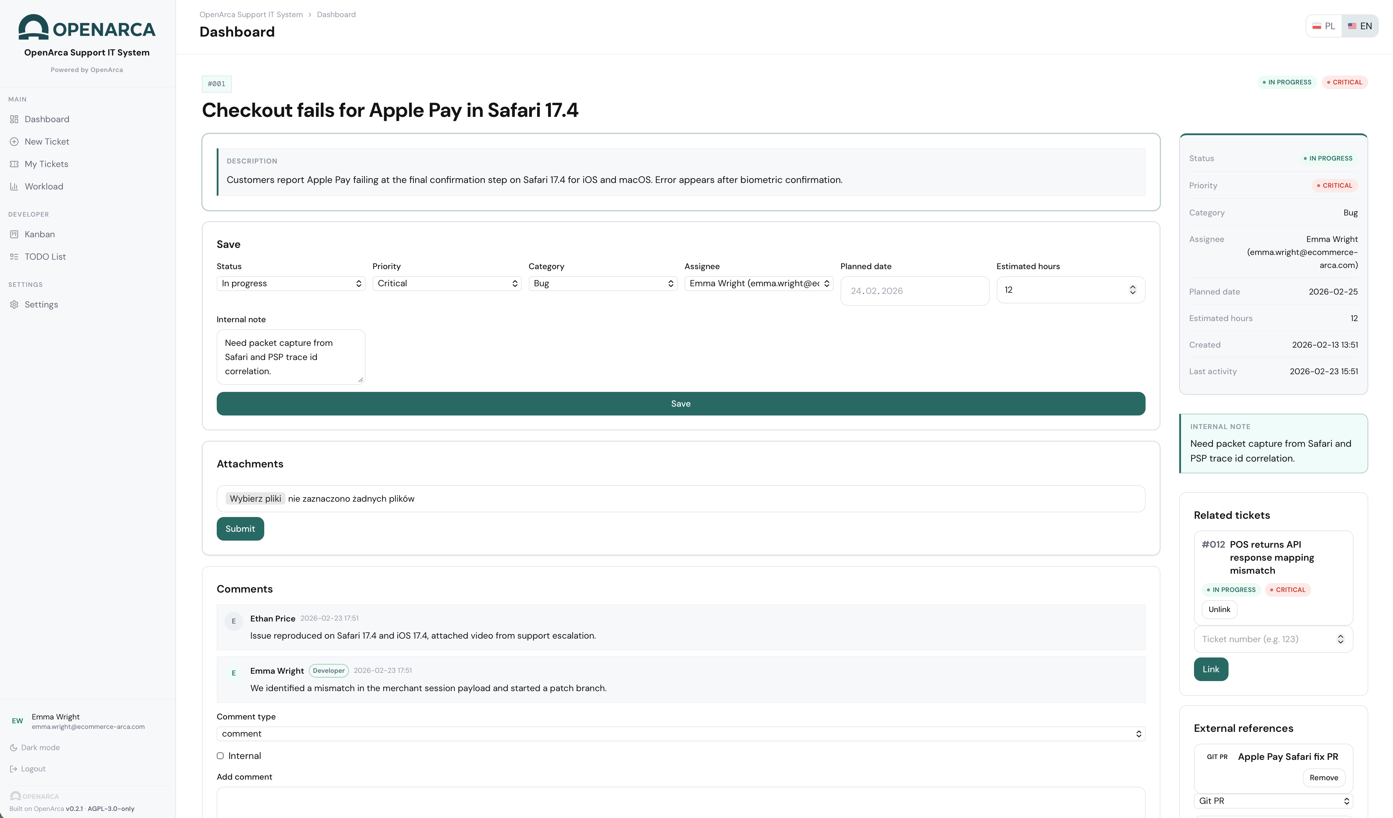 Szczegóły zgłoszenia